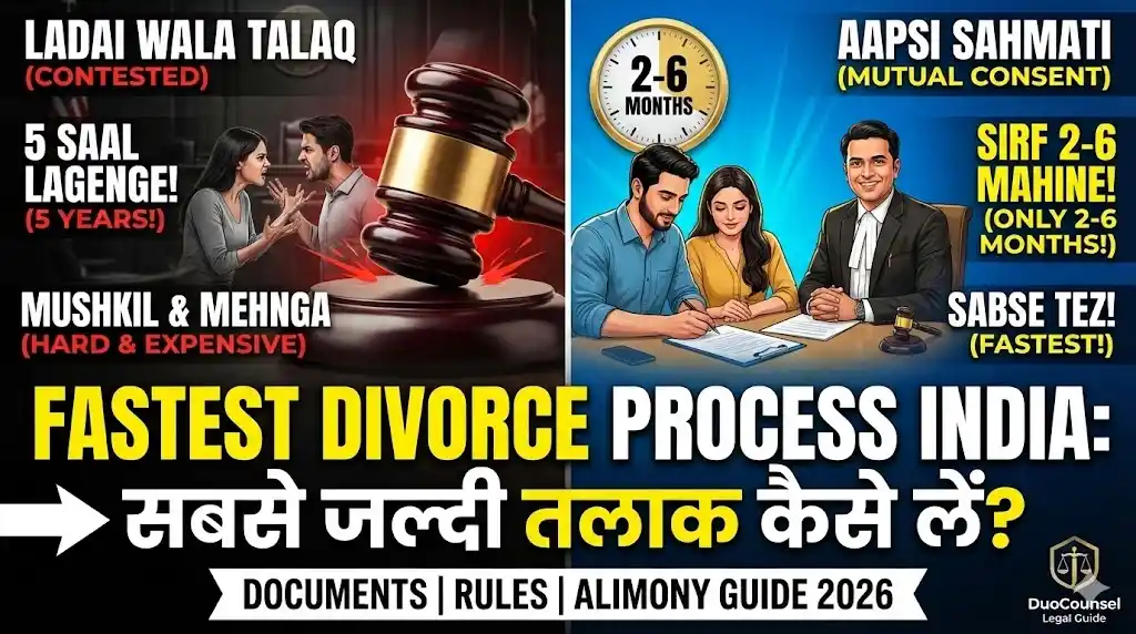 Fastest Divorce Process in India Mutual Consent vs Contested (Complete Procedure).