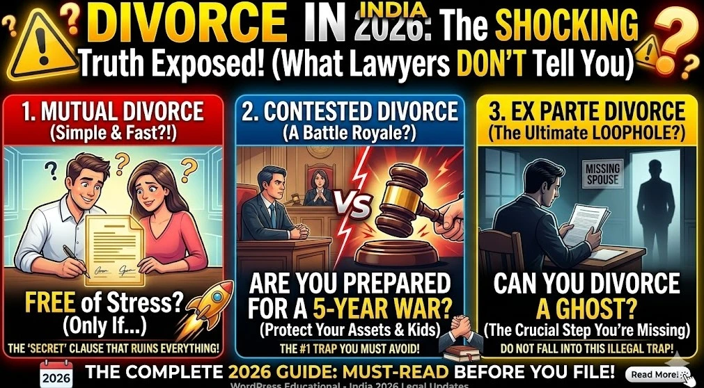 divorce procedure India 2026 mutual contested ex parte Hindu Marriage Act Section 13B complete guide
