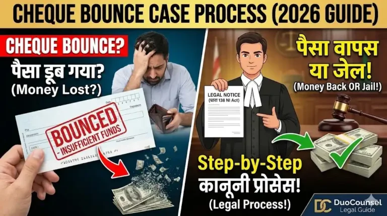 Cheque bounce case filing process india, what is cheque bounce case, check bounce case procedure, cheque bounce case time limit, how long does cheque bounce case take, bail process in cheque bounce case, DuoCounsel, Advocate Yogesh Solanki. Cheque Bounce Case Process