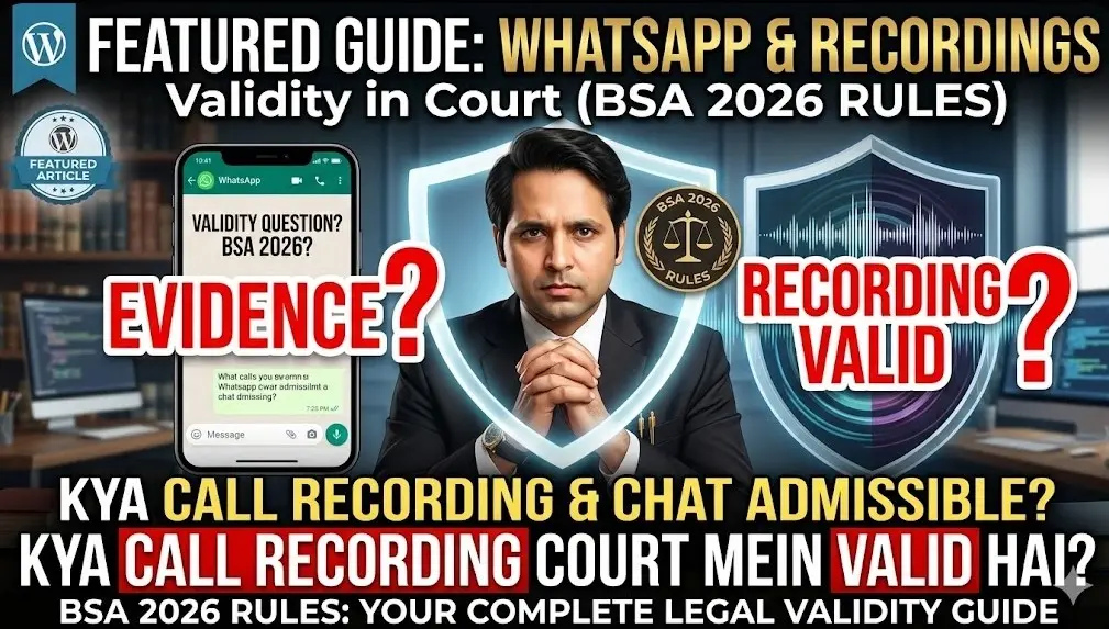 Court mein WhatsApp Chat as Evidence aur call recording pesh karne ka kanooni tarika aur BSA 2026 niyam.