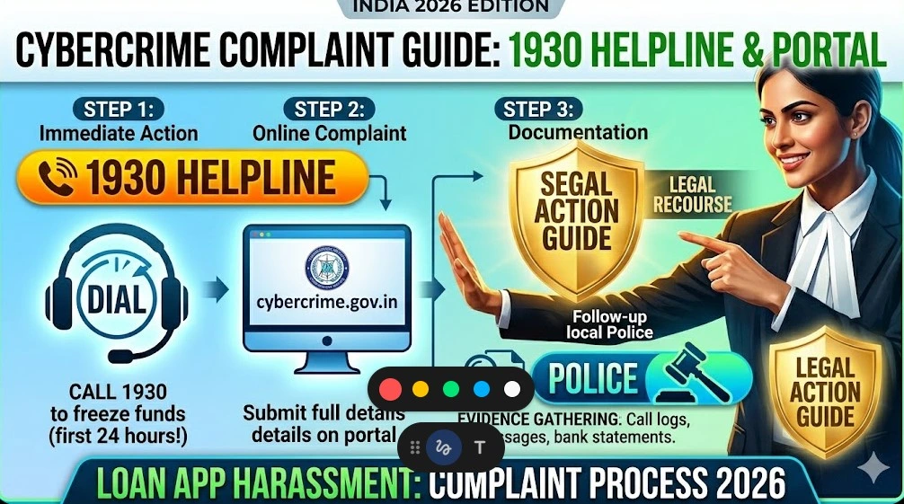  loan app harassment cybercrime complaint process 1930 helpline India 2026 steps