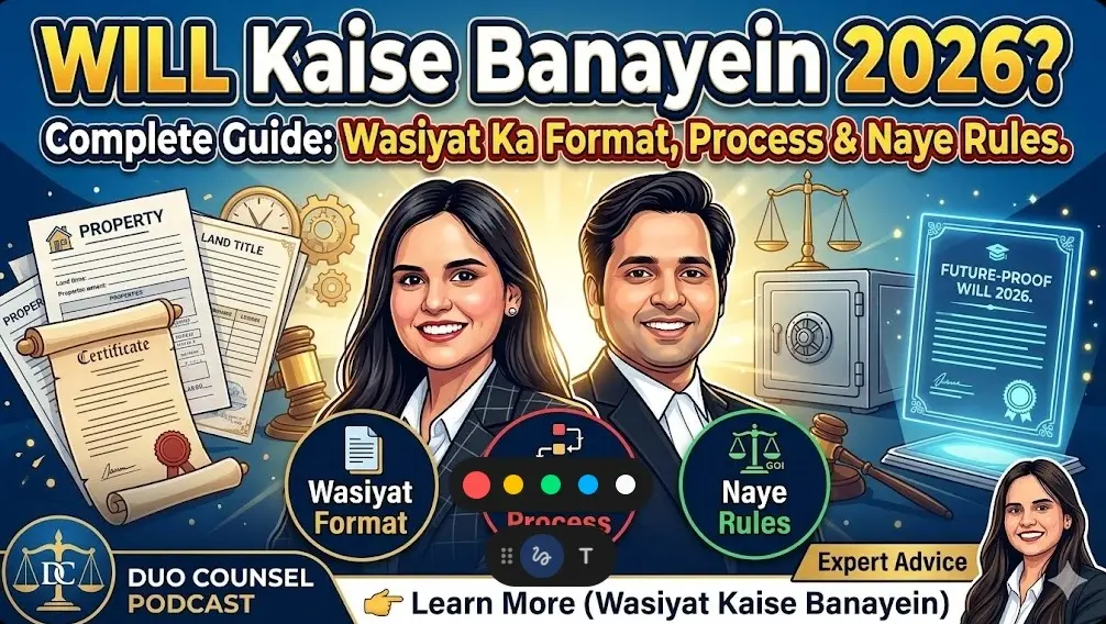 Will Kaise Banayein 2026 - Complete guide on Wasiyat format, registration process, and new rules by Duo Counsel.