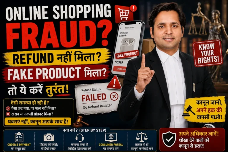 online shopping fraud India refund nahi mila fake product consumer protection act legal action complaint process