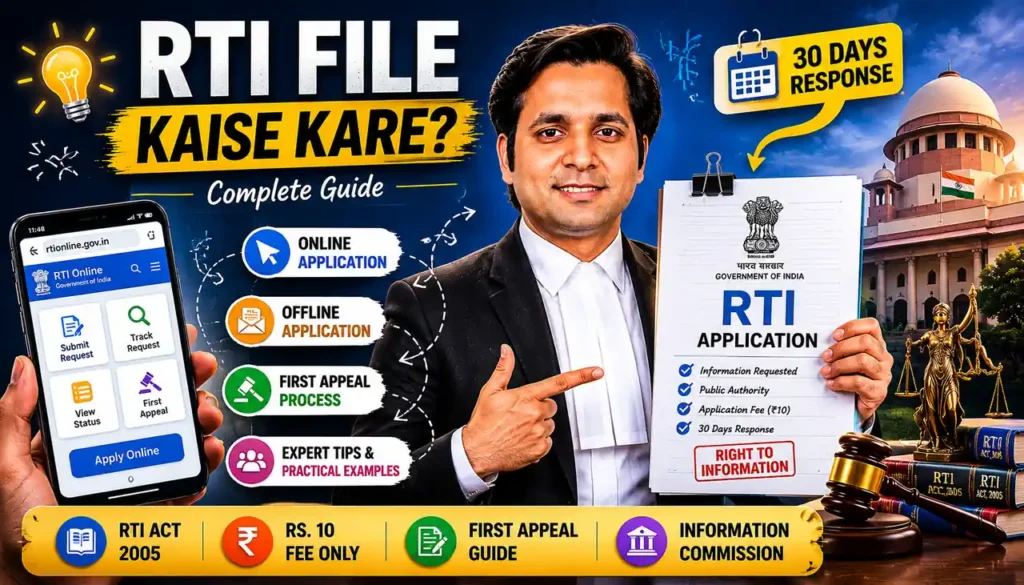 RTI file kaise kare online offline application RTI Act 2005 PIO first appeal information commission government India guide