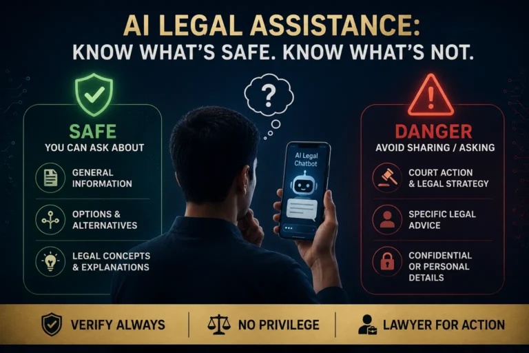 AI se free legal advice India kahan tak trust karein ChatGPT NyayGuru safe dangerous lawyer kab zaroori
